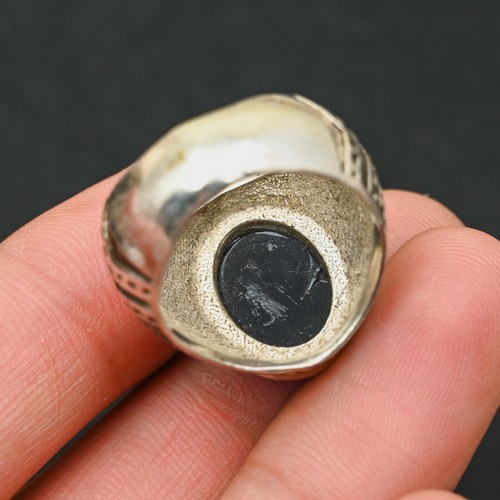 Blue Sapphire Men's Ring 925 Sterling Silver Handmade-Statement All Size-BJ149 - Picture 3 of 4