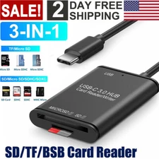 USB C to SD Card Reader/Writer/OTG Adapter USB3.0 for MacBook Camera Android USA