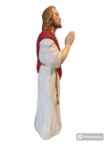 Vintage Keramik Jesus Christus Herr betende Statue 18 Zoll - Bild 2 von 9