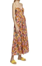 zimmermann dress size 0 Violet Cut Out Tiered Midi Dress