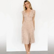 Baltic Born Chiara Midi Dress XL NWT Boho Shimmer Wrap Wedding Guest Bridesmaid
