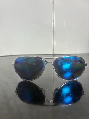 Oakley Feedback Sunglasses Silver Prizm Blue Polarized Mirror OO4079-33
