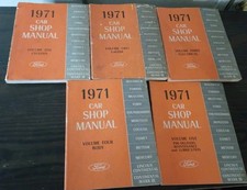 1971 Oem Ford Car Shop Manual 5 Vol. Set Mustang Torino Thunderbird Cougar Comet 1971 Oem Ford Car Shop Manual 5 Vol. Set Mustang Torino Thunderbird Cougar Comet