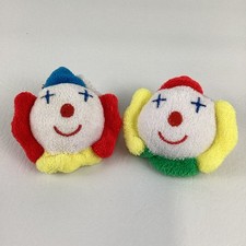 Eden Terry Cloth Circus Clown Baby Plush Shaker Rattle Wrist Ankle Toy Vintage