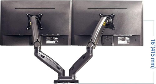 Mounts NB New F160 Dual Monitor Full Motion Desk Mount with Gas Spring - Picture 6 of 6