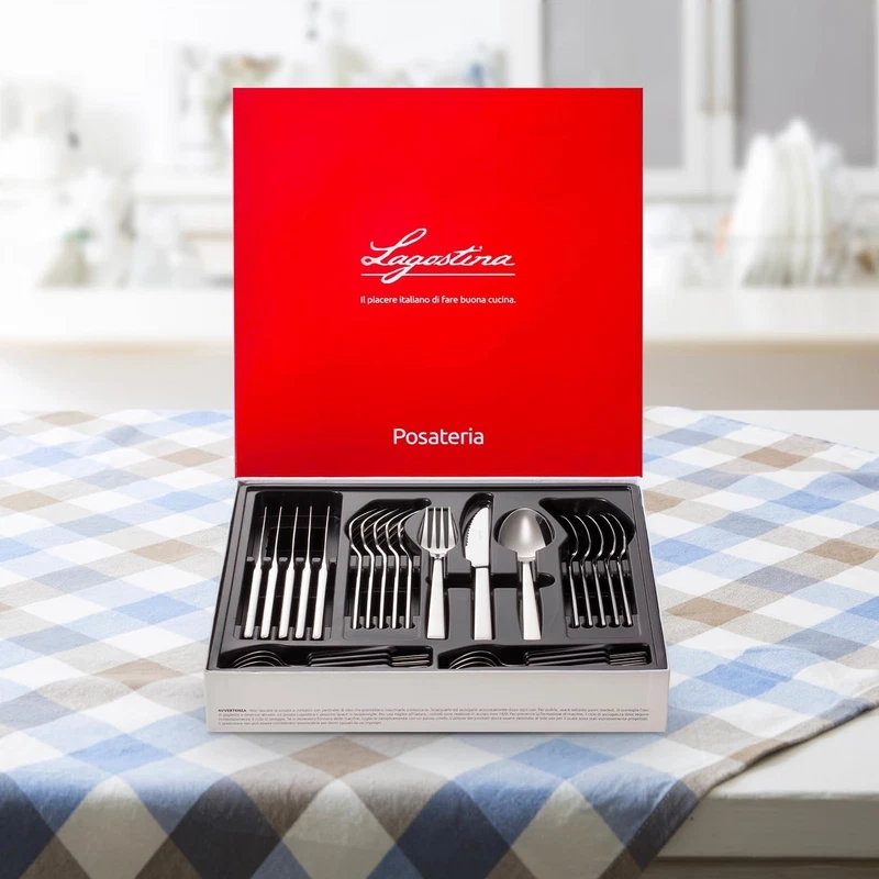 Posate LAGOSTINA Servizio 24 Pezzi Acciaio Inox 18/10 da Tavola per 6 Persone, fotografia 4 di 14