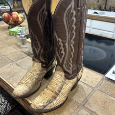Tony Lama USA Python Snake Skin Leather Western Cowboy Boots USA Size 5 B