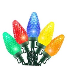 C9 Christmas String Lights Outdoor - 25 Count 16ft 25ct Green Wire-Multicolor
