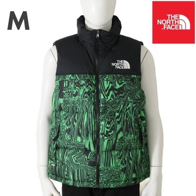 NORTH FACE Logo 1996 Retro Nuptse Vest Jacket Blouson Men M Black Green 2023AW