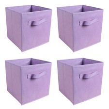 4/6PCS Foldable Canvas Square Storage Collapsible Folding Box Fabric Cubes Toys