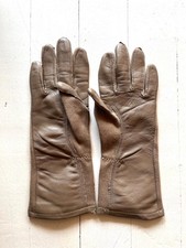 Vintage Womens Driving Gloves Nude Camel Fawn Neutral Light Brown Leather  Knit
