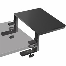 VIVO Black 15" Clamp-on Desk Extension Shelf for Monitor, Laptop, Printer