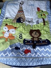 Woodlands Nursery Baby Crib Comforter, comes with matching crib mattress skirt
