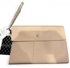 Steve Madden travel pouch clutch blush pink or tan/beige pebbled faux leather.