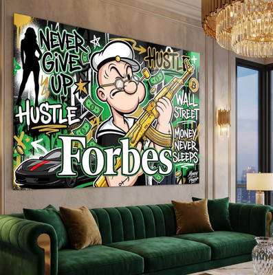Popeye Seemann AK-47-Waffe Wandbild Forbes Business. Acrylglas, Leinwand, Poster