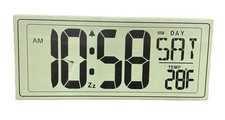Réveil Numérique Minuterie Température Affichage Jour Rectangulaire Blanc