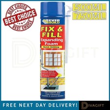 EVERBUILD FIX & FILL EXPANDING FOAM FILLER QUICK SETTING FILLS GAPS 500ML 750ML