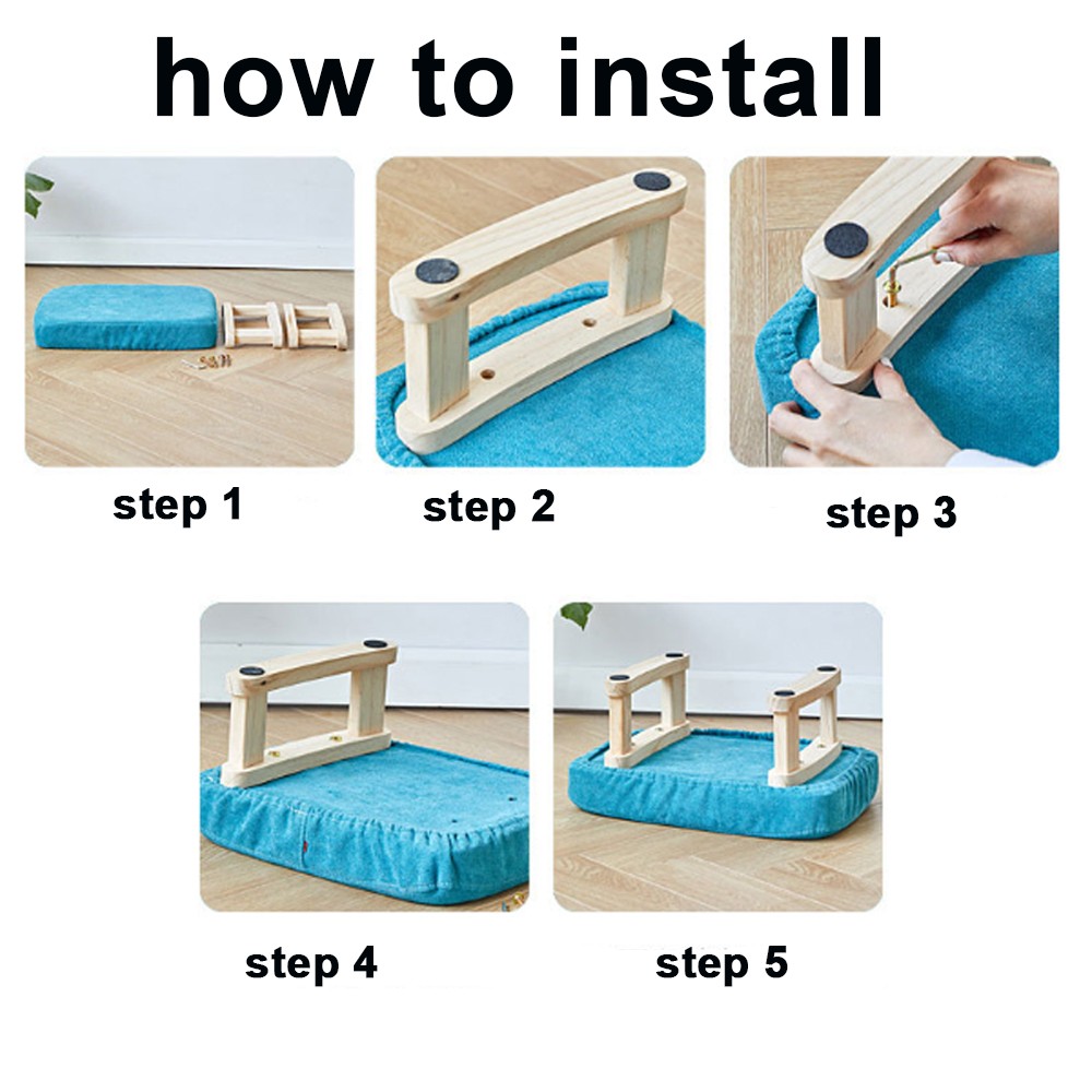 Wooden Footstool Chair Footstool Sofa Bedroom Living Room Small Stool US