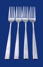 Cambridge LOGAN Stainless, Glossy - Set of 4 Dinner Forks 8 1/4"