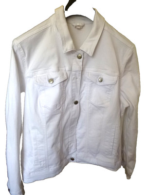 QVC, Via Milano, Jacke, Jeansjacke, Weiß, Gr. 48