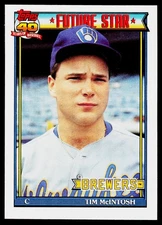 Tim McIntosh, 1991 Topps, #561, Milwaukee Brewers,
