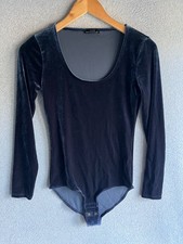 J.Crew Mercantile Bodysuit Womens XS Blue Velour Soft Holiday Academia Date