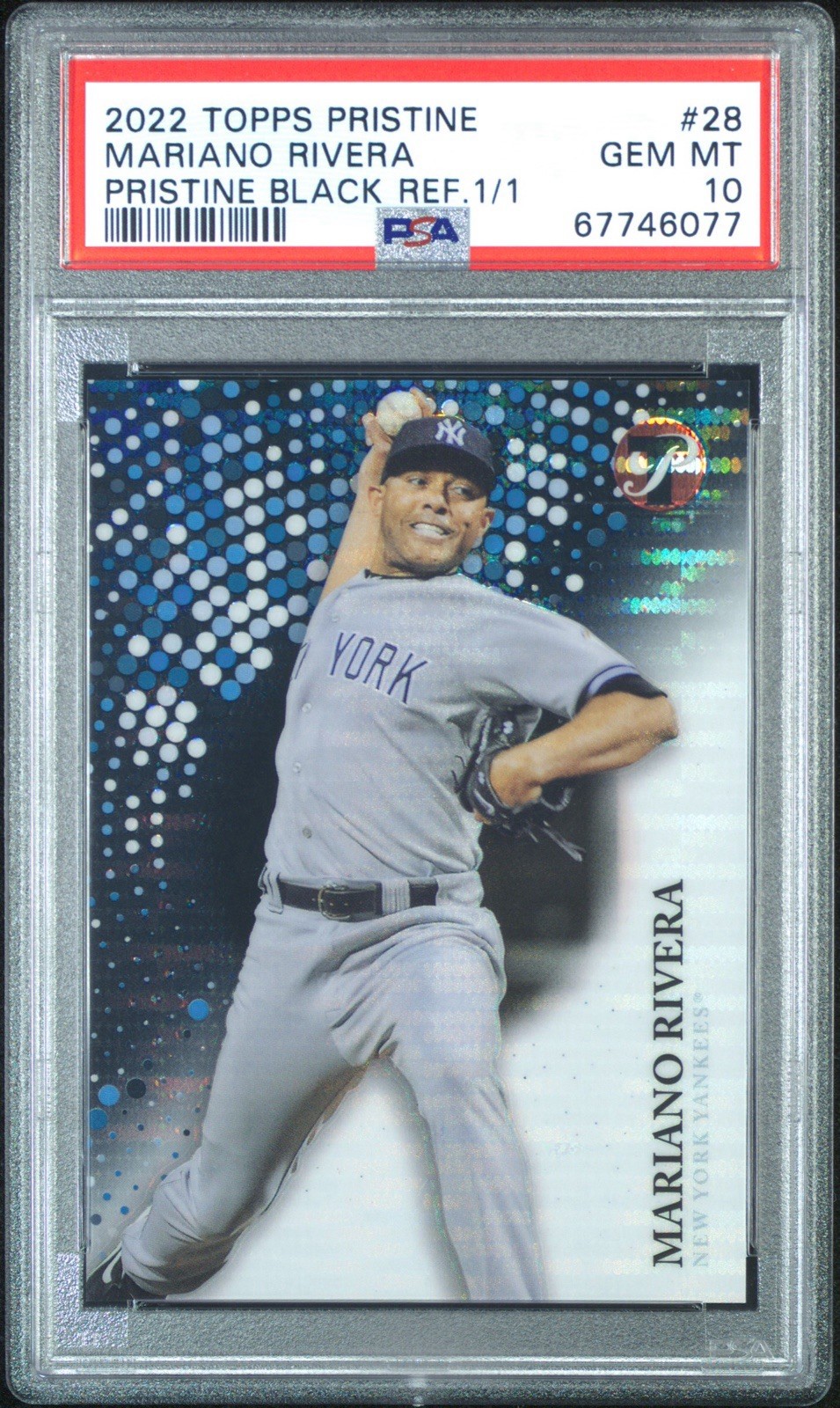 2022 TOPPS PRISTINE PRISTINE BLACK REFRACTOR 1/1 #28 MARIANO RIVERA 1/1 PSA 10