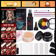 SFX Halloween Makeup Kit - Bruise Scar Effects, Liquid Latex, Fake Blood, Spon