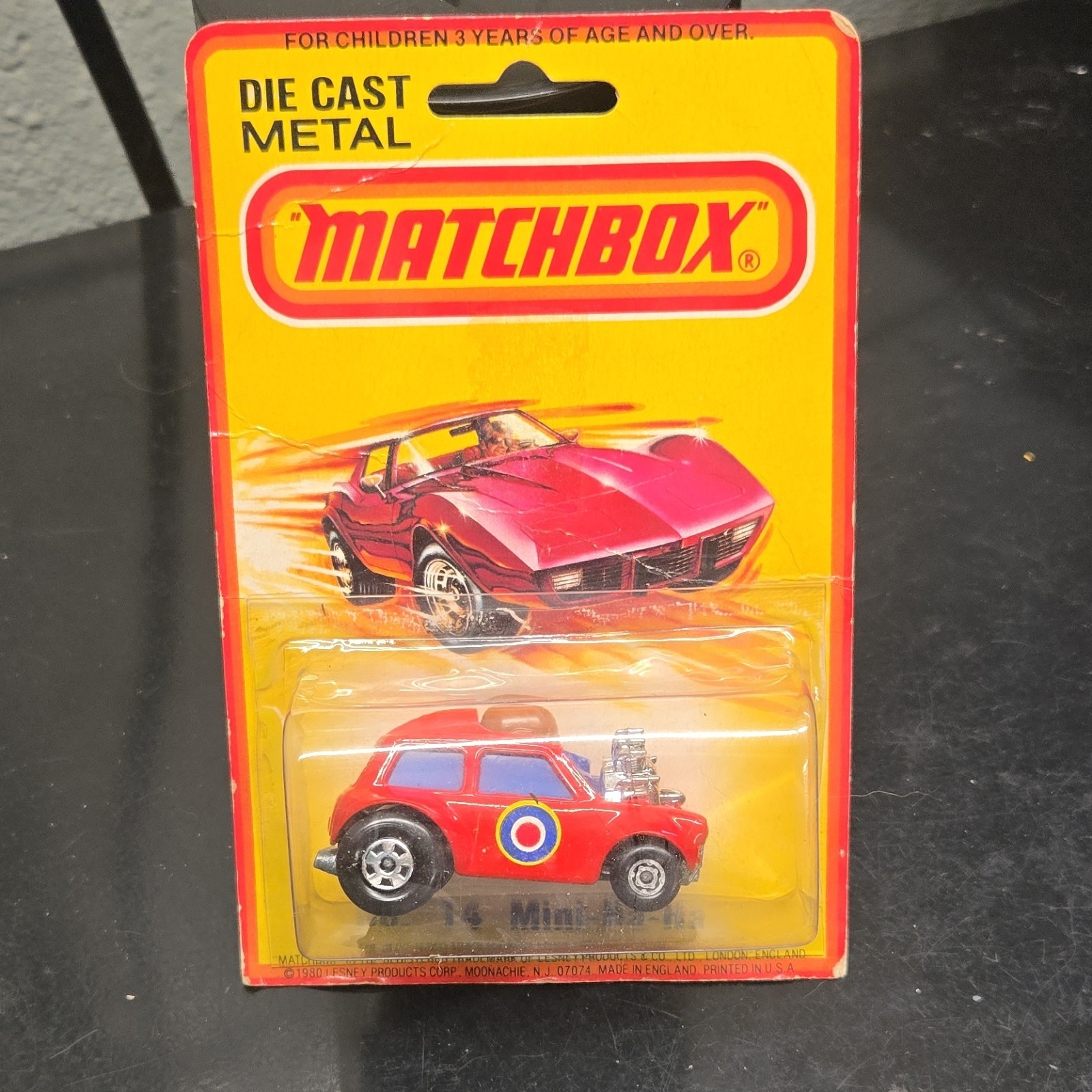 Matchbox Superfast No. 14 Mini-Ha Ha Diecast Red Blue Yellow Car 1980