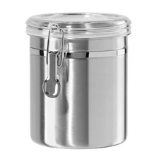 46Oz Stainless Steel Airtight Food Storage Canister With Clear Lid  Kitchen Use