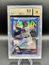 2018 Bowman Chrome Ronald Acuna Jr. Blue Refractor Rookie Auto #/150 BGS 9.5/10