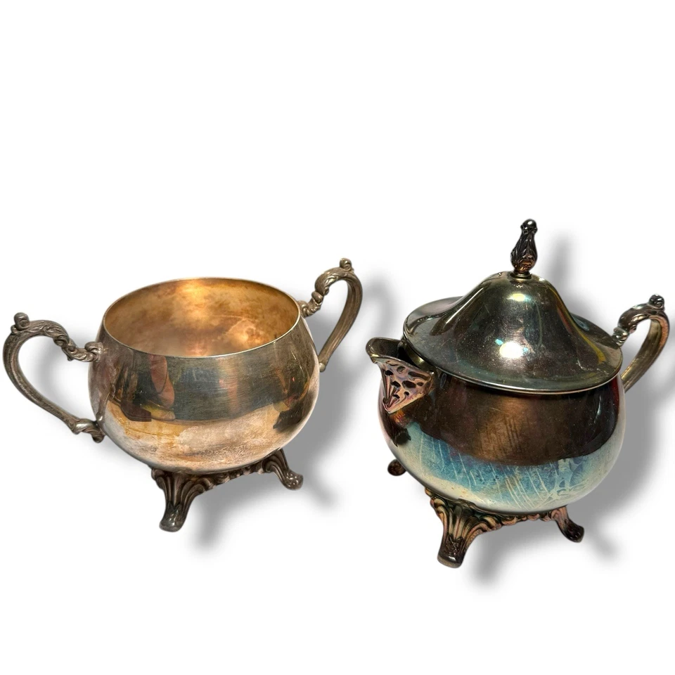 Oneida Silver Plated Tea Coffee Set – 4 Piece Ornate Footed Service – Vintage - Image 2 of 4