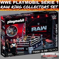 WWE Playmobil RAW Ring - CM Punk Seth Rollins Wrestling Figur Basic Elite 71956