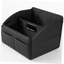 Car Storage Organizer, Leather Front  Back Seat Caddy Black