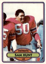 1980 Topps #62 Sam Hunt New England Patriots Card