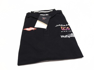 Neu Original Jaguar TCS Racing Formel E Team Poloshirt schwarz Large 