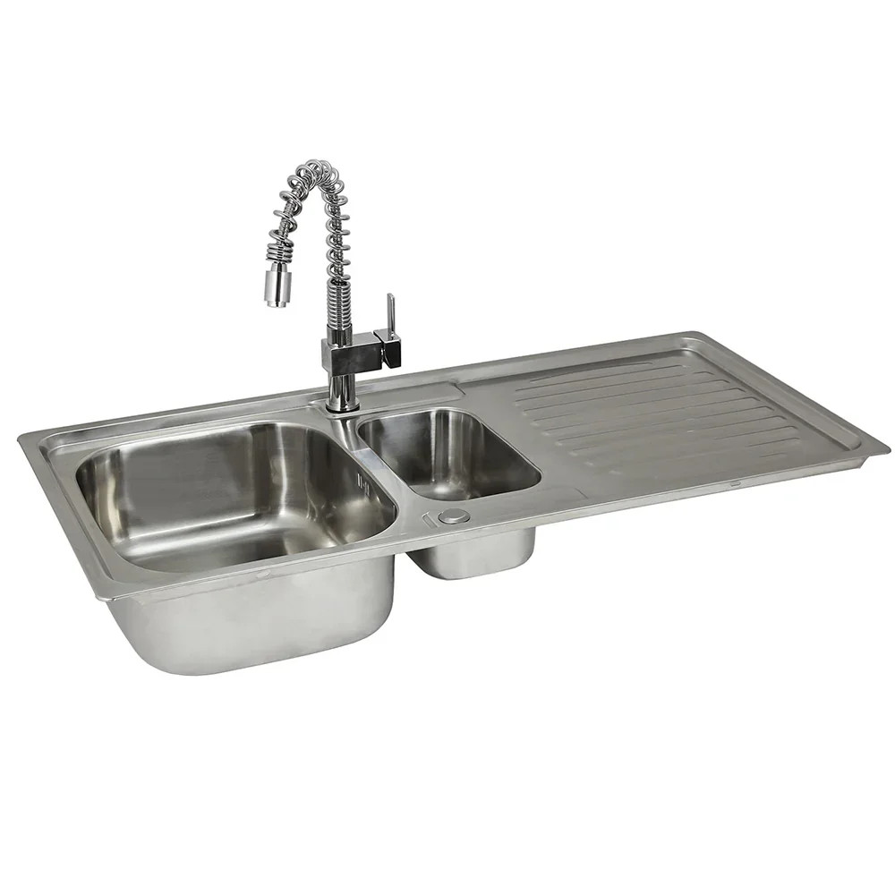 Kitchen Sink 1.5 Bowl Stainless Steel Kitchen Sinks Reversible