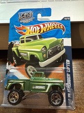 Hot Wheels Chevy '56 Flashsider Lifted 4x4 Pickup Truck Green 1:64 New 2011