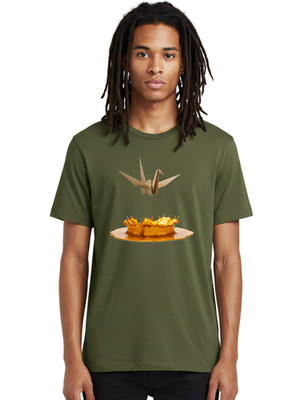 Origami-Crane-6 Mens Graphic Tee, 100% Cotton, Casual Summer Wear