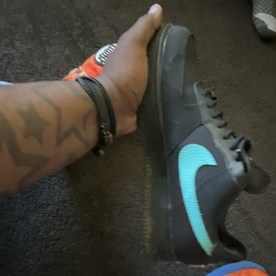 Nike Air Force 1 Tiffany Black Blue Low Top Men's Athletic Sneakers