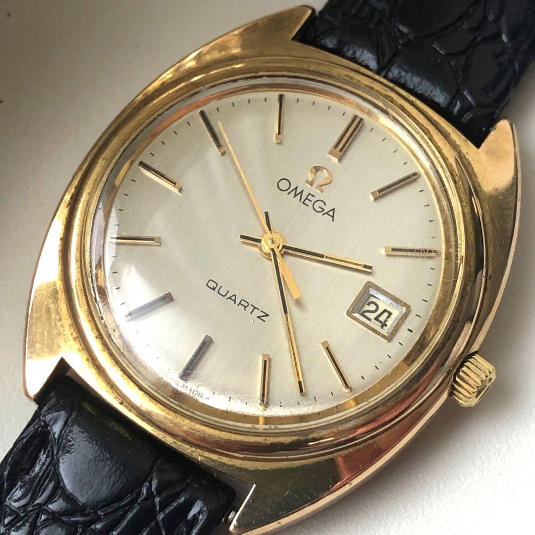 Omega C-Line Men's Gold-Tone Battery-Powered Watch