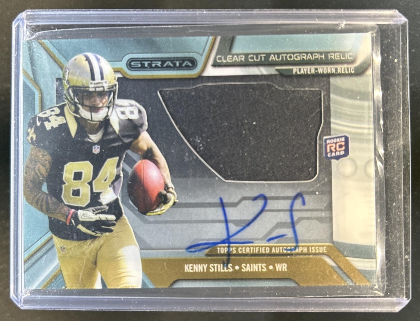 Kenny Stills Topps Strata Clear Cut Autograph Relic Rookies #KS Quartz Patch 1/1