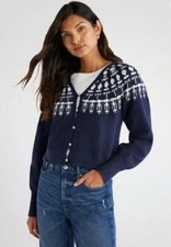 Free Assembly Women  s 90  s V-Neck Cardigan Sweater Lightweight Size Medium Navy