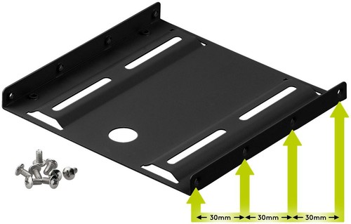 2,5" Festplatten Einbaurahmen auf 3,5" HDD SSD Montage Adapter Einbauwinkel - Bild 3 von 4