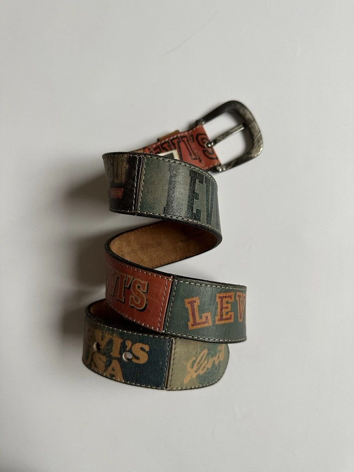 Levi's многоцветный США графический логотип кожаный ремень - Изображение 2 из 4