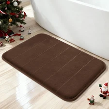 Yimobra Brown Bath Mat, Super Soft Absorbent Memory Foam Bathroom Rug Non Sli...