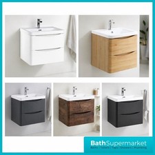 600mm Bathroom Vanity Sink Storage Cabinet Unit Basin Sink-5 Finishes-Wall Hung 