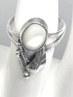 Vintage Sterling Silver Native Feather Mother of Pearl Ring Size 7