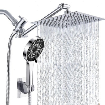 Shower Head with Handheld Spray Combo with 11'' Angle Adjustable Extension Arm