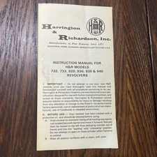 H&R Model 732, 733, 929, 930, 939 & 940 Owners Manual ORIGINAL